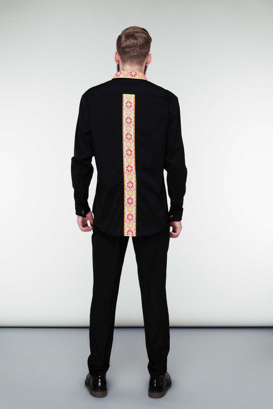 Men's Embroidered Shirt - Heritage Striped Design