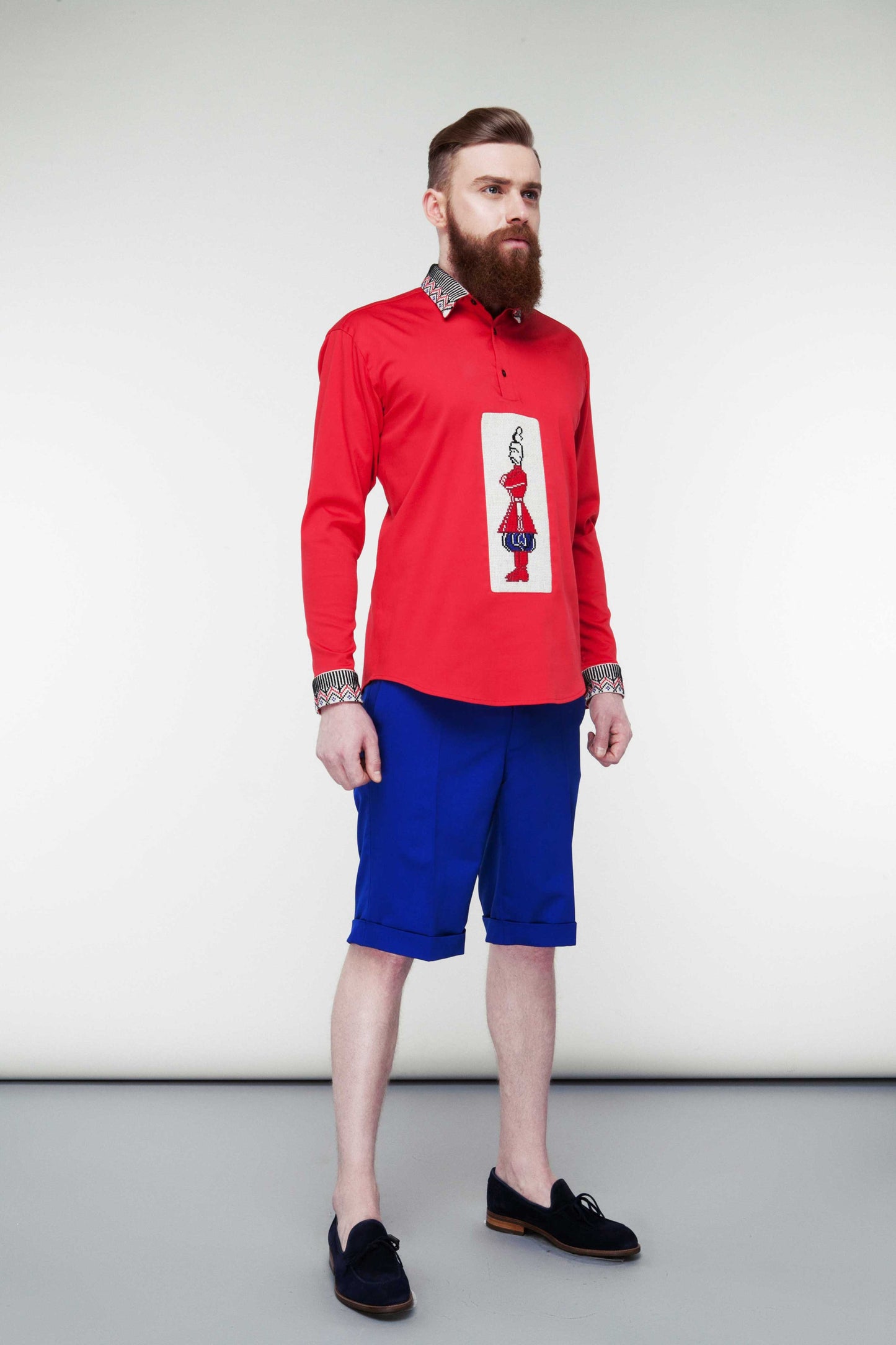 Red shirt with Kozak embroidery