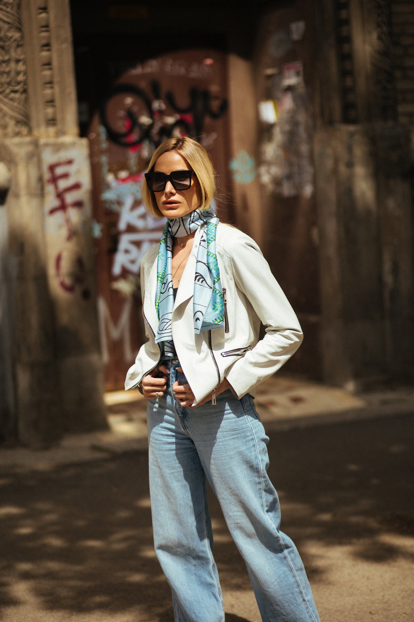 Silk Scarf 'Enchanted Triangle' – Ethnic Symbols of Feminine Power & Fertility