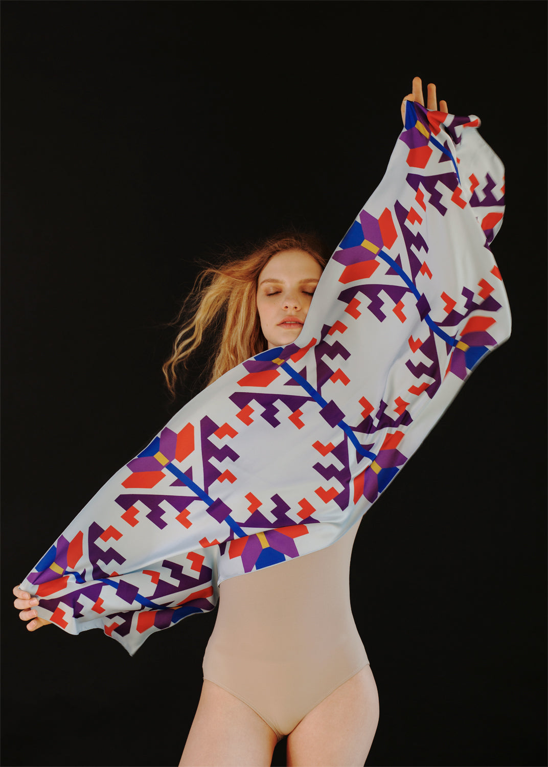 Tree of Life Silk Shawl – Ukrainian Ethnic Scarf, Lightweight & Elegant