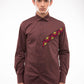 Embroidered Brown - Madeira shirt of MAKI HOMMES