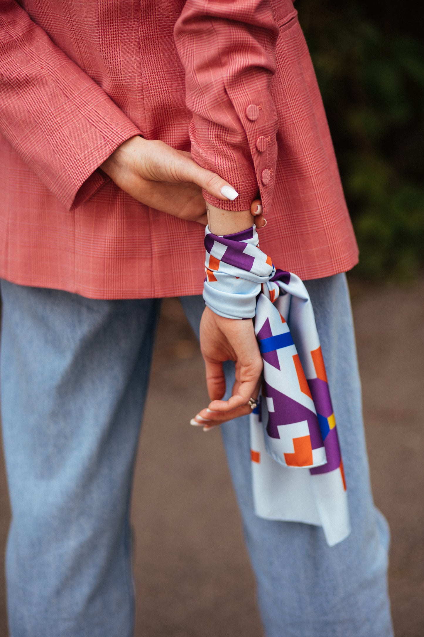 Silk scarf The Tree of Life with ethnic ornament