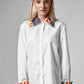 White Shirt With large collar and cuffs with print Anastasis