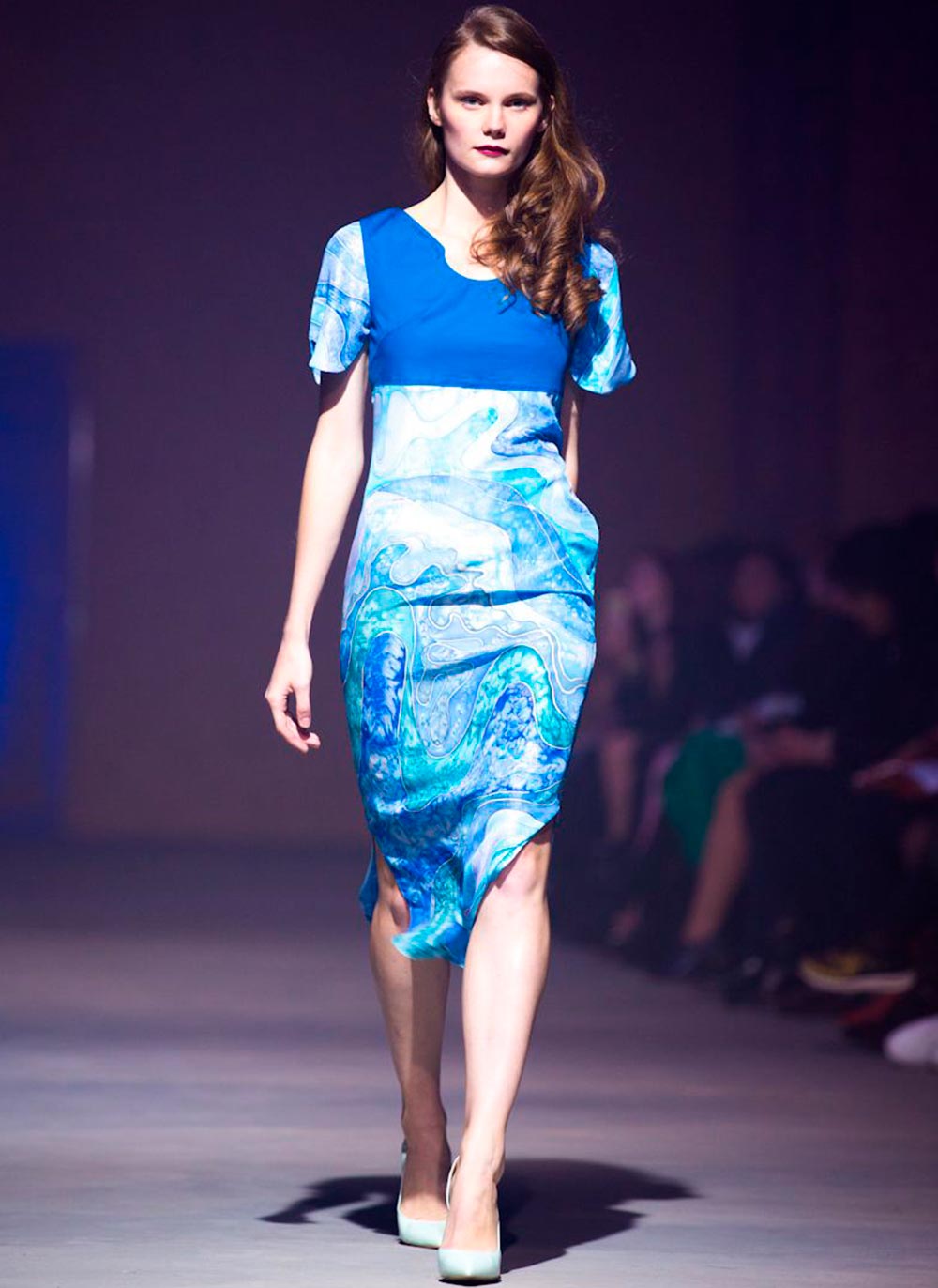 Skyblue Cotton Dress - Handmade Silk Batik