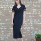 Linen Black Dress With magic rhombuses