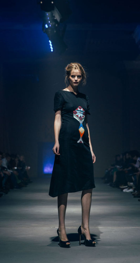 Women's Embroidered Dress - Symbolic Tree of Life Design