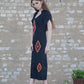 Black Cotton Dress - Handmade with Embroidered Details