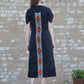 Black Cotton Dress - Handmade with Embroidered Details
