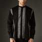 Black Embroidered Cotton Silk Shirt - Lines of Strong Design