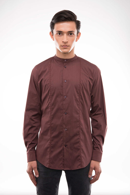 Brown Madeira Cotton-Silk Shirt - MAKI HOMMES