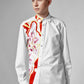 Designer White Shirt - Anastasis Collection Oblique Buckle Print