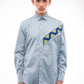 Light Blue Cotton Shirt - Artisan Embroidered for Him
