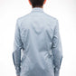 Lightblue Cotton Shirt - MAKI HOMMES Embossed Seams