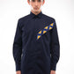 Men's Handmade Dark Blue Shirt - Patriotic Embroidered Motif