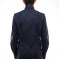 Men's Handmade Dark Blue Shirt - Patriotic Embroidered Motif