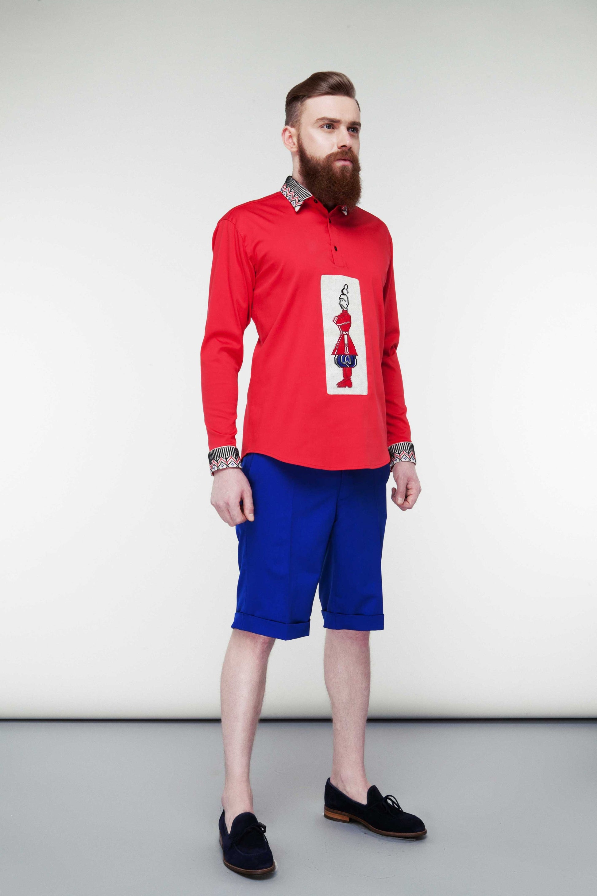 Red shirt with Kozak embroidery