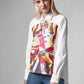 White Cotton Blouse - Anastasis Black & Red Print by Yulia Marushko