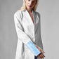 White Cotton Blouse - Anastasis Light Blue Print by Yulia Marushko