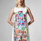 White Cotton Dress - Colorful Art Print by Yulia Marushko