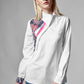 White Cotton Shirt - Oblique Buckle with Anastasis Print