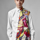 White Cotton Shirt - Anastasis Soldier Print by Yulia Marushko