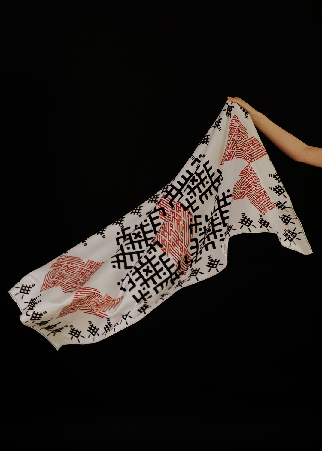 Silk scarf Renaissance with ethnic motives