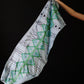 Silk scarf The enchanted triangle with ethnic ornament